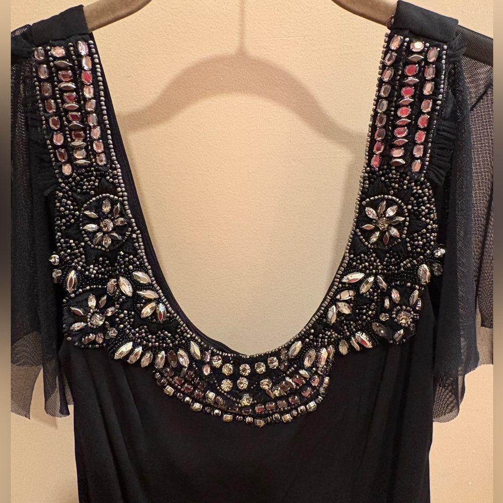 NWOT David Meister Black Embellished Maxi Dress Gown Women’s Size 8 - Picture 4 of 14